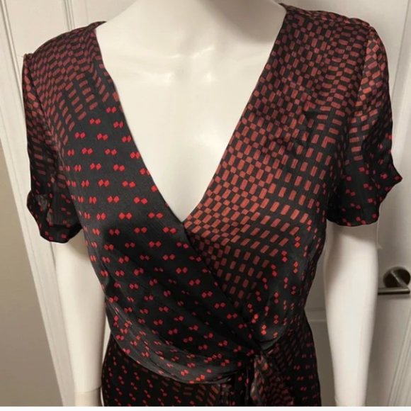 Club Monaco silk wrap midi dress - Picture 6 of 11